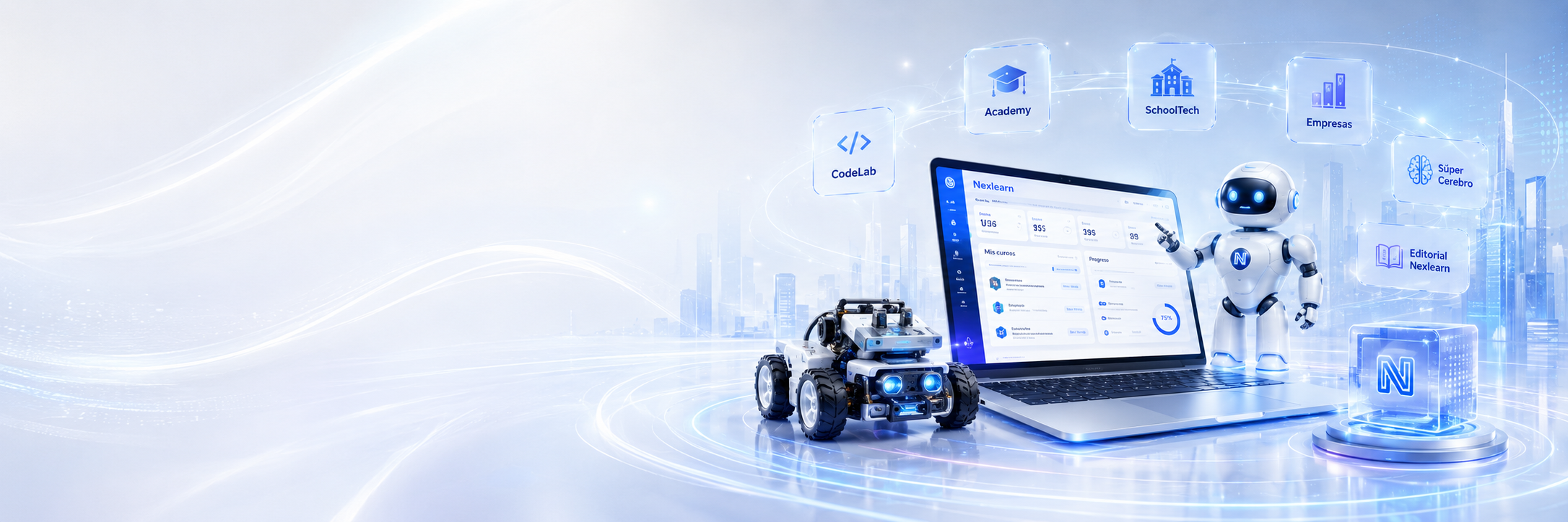 Ecosistema Nexlearn de tecnología educativa, robótica, plataformas y sistemas inteligentes